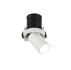 DX200375  Barda Retractable Recessed Swivel Square Spotlight, 8W, 4000K, 24°,585lm,White & White, Dia: 85mm Cut Out 75mm, 3yrs Warranty